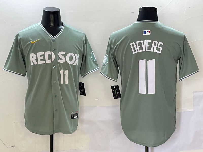 Men Boston Red Sox 11 Devers Green Joint Name Game Nike 2025 MLB Jersey style 5